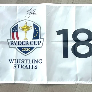 TONY FINAU Hand Signed 2020 RYDER CUP Pin Flag Beckett Cert BAS