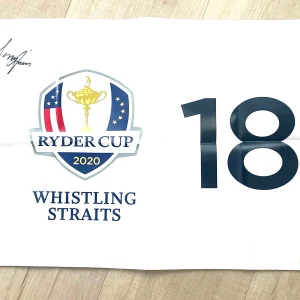 TONY FINAU Hand Signed 2020 RYDER CUP Pin Flag Beckett Cert BAS #2