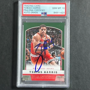 2012-13 Panini Basketball #289 Tobias Harris Signed Card AUTO 10 PSA Slabbed Buc

