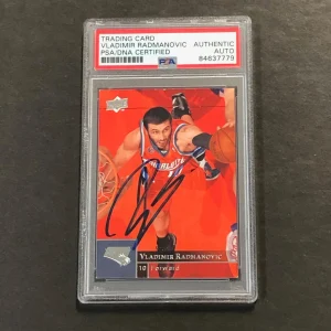 2009-10 Upper Deck Basketball #20 Vladimir Radmanovic Signed Card AUTO PSA Slabb