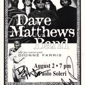 Dave Matthews Full Band Signed Autograph 11x17 Poster - Dave, LeRoi Moore +3 JSA