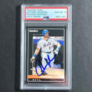1991 Pinnacle Baseball #15 Howard Johnson Signed Card PSA Slabbed Auto 10 Mets
