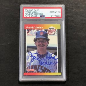 1989 Donruss Baseball #237 Frank Viola Signed Card PSA Slabbed Auto Twins

