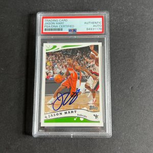 2005-06 Topps #27 Jason Hart Signed Card AUTO PSA/DNA Slabbed Bobcats

