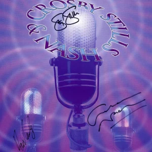 CSN Crosby Still Nash SIGNED Fillmore Concert Poster 1997, (Purple) ACOA
