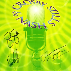CSN Crosby Stills Nash SIGNED Fillmore Concert Poster 1997, (Green) ACOA
