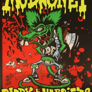 Mudhoney Live Concert Poster Silk Screen Band signed 2/29/20 Rat Fink CA ACOA