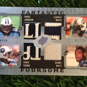 2009 UD SPX Fantastic Foursome QUAD JERSEY YOUNG/JOHNSON/BRITT/WHITE /10 TITANS
