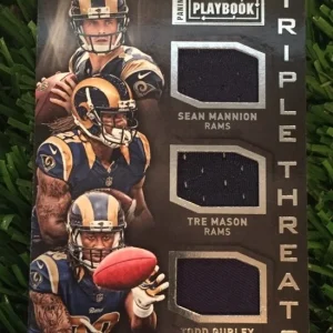 2015 Panini Playbook Triple Threats MANNION/MASON/GURLEY #d /199 RAMS
