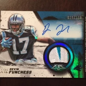 2015 Topps Fire Football Devin Funchess 2 CLR Jersey RC Auto #ED /100 Panthers
