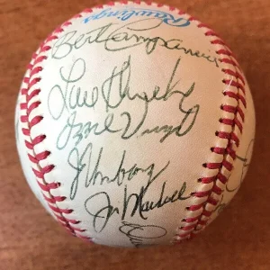1984-90 TEAM SIGNED BASEBALL HOFers & STARS JSA LOA FINGERS ECKERSLEY DROPO
