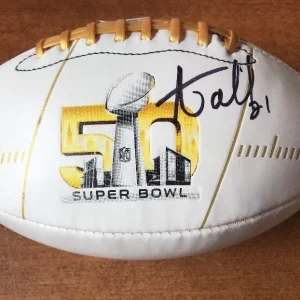 Aqib Talib Signed Broncos SB 50 Logo Football JSA COA
