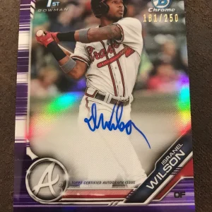 ?ISRANEL WILSON Chrome Prospect PURPLE REFRACTOR AUTO 181/250 2019 Bowman
