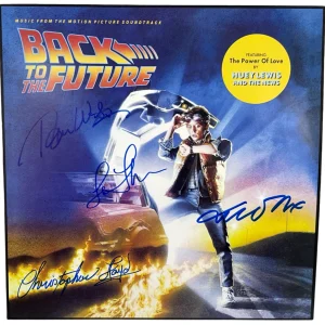 Back to the Future Cast Signed Album Soundtrack Vinyl Fox, Lloyd, Auto Beckett

