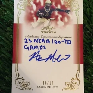 2013 Leaf Trinity Inscriptions Bronze Aaron Mellette Auto Inscribed #ED 10/10
