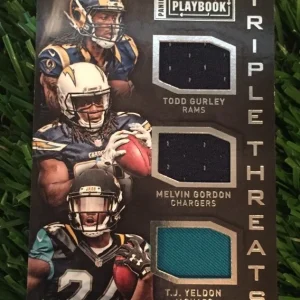 2015 Playbook Todd Gurley/Melvin Gordon/ Yeldon Triple Threats Patch RC #ED /199
