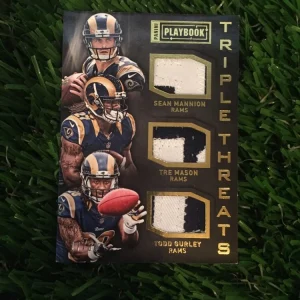 2015 Panini Playbook Triple Threats MANNION/MASON/GURLEY #d /50 RAMS

