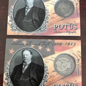 (2) 2018 HISTORIC AUTOGRAPHS POTUS WILLIAM HOWARD TAFT 1910 QUARTER DOLLAR COIN
