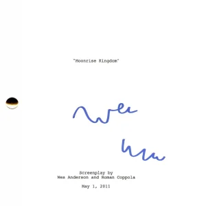 Wes Anderson Signed Moonrise Kingdom Full Script Authentic Autograph Beckett
