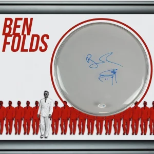 Ben Folds w Piano Sketch Autographed Signed Custom Framed Drum Head Display
