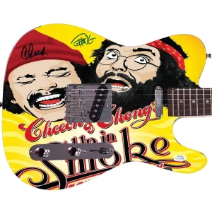 Cheech And Chong Autographed Up In Smoke Graphics Photo Poster Signed Guitar

