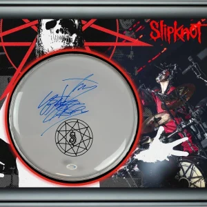 Slipknot Jay Weinberg Autographed Custom Framed Drum Head Drumhead Display ACOA
