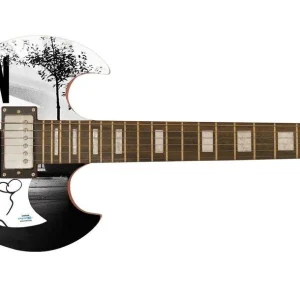 Woody Allen Autographed Manhattan Movie Photo Guitar ACOA
