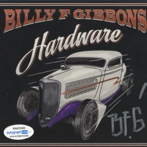 ZZ Top Billy Gibson Autographed Hardware CD Cover ACOA

