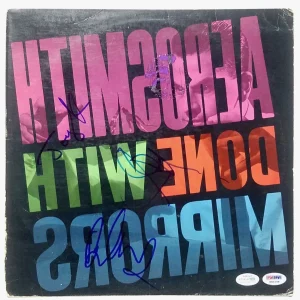 Aerosmith Autographed X3 Signed Done With Mirrors Record Album LP ACOA
