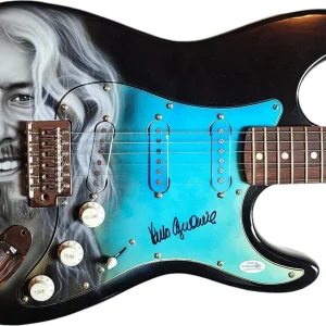 Arlo Guthrie Autographed Signed Hand Airbrushed Painting Guitar UACC AFTAL ACOA