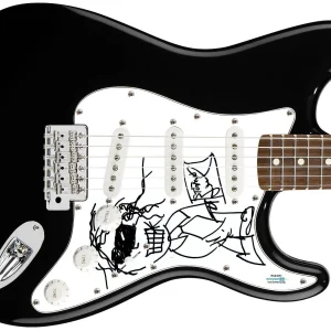 Dave Matthews Band Stefan Lessard Autographed Signed Guitar w Hand Drawn Sketch
