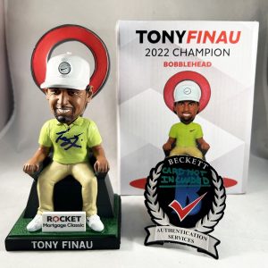 Tony Finau Signed Bobblehead 2022 Rocket Mortgage Classic Champion PSA/DNA 1 COA