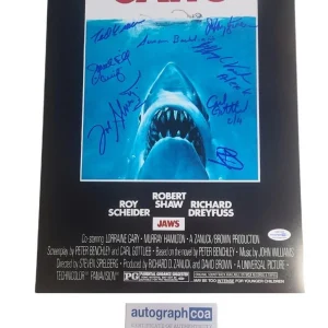 Jaws Cast x10 Autographed Signed 12x18 Poster ACOA Exact Video Proof ACOA
