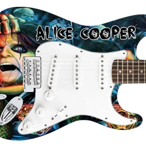 Alice Cooper Autographed Signed 1/1 Custom Photo Graphics Guitar ACOA
