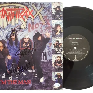 Anthrax Autographed Signed I'm The Man Album Record LP ACOA