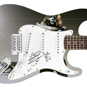 Black Eyed Peas Fergie Autographed Signed 1/1 Graphics Photo Guitar ACOA JSA
