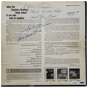 Smothers Brothers Autographed Signed Album Record LP
