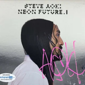 Steve Aoki Autographed Neon Future I CD Cvr Lp Album ACOA
