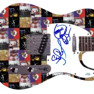 The Dave Matthews Band Stefan Lessard Autographed Graphics Guitar w Sketch ACOA
