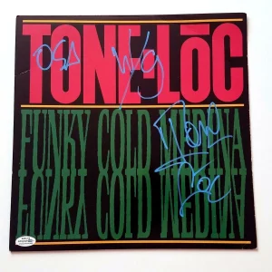 Tone-Loc Signed Funky Cold Medina Album Cover LP ACOA
