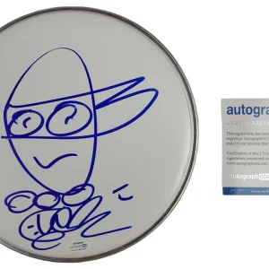 Vanilla Ice Teenage Mutant Ninja Turtles Sketch Signed 10 Inch Drum Head ACOA
