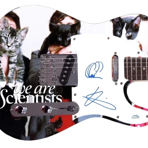 We Are Scientists Autographed Custom Graphics Photo Guitar ACOA
