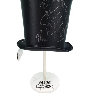 Alice Cooper Signed Tophat Full Sketch & Display Stand Exact Video Proof
