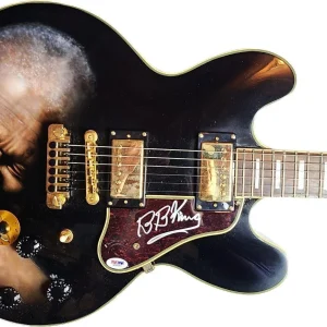 B.B. King Signed Airbrushed Gibson Epiphone Lucille Guitar UACC AFTAL PSA