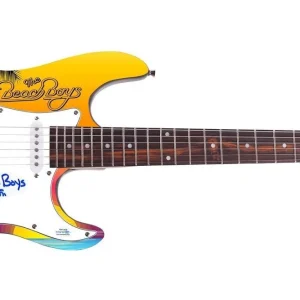 Beach Boys Mike Love Bruce Johnston Signed Graphics Guitar Exact Proof ACOA