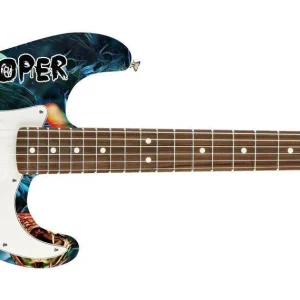 Alice Cooper Autographed Skull Snakes Photo Graphics Strat Guitar ACOA
