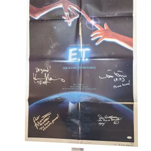E.T. The Extra Terrestrial Cast Signed Original Poster w Quotes Exact Proof ACOA
