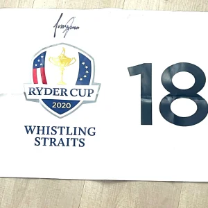 TONY FINAU Hand Signed 2020 RYDER CUP Pin Flag Beckett Cert BAS #3