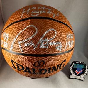 Rick Barry Signed Basketball Golden State Warriors Top 50 Beckett BAS 1 COA
