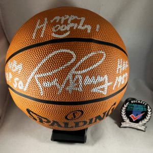 Rick Barry Signed Basketball Golden State Warriors Top 50 Beckett BAS COA
